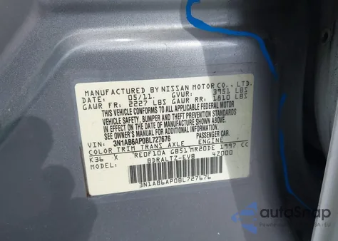 2011 Nissan Sentra 2.0S from USA, damaged, VIN 3N1AB6AP0BL727676